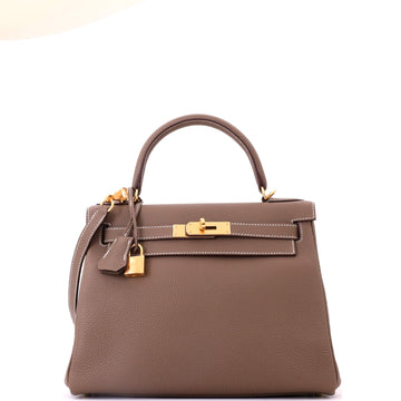 Kelly Handbag Grey Togo with Gold Hardware 28