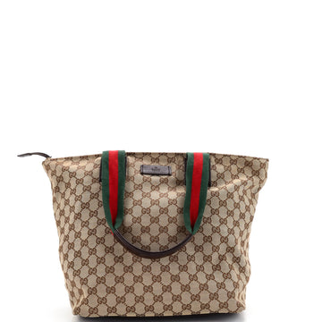 Web Zip Tote GG Canvas Large