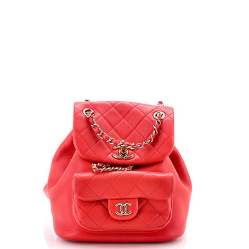 Duma Drawstring Backpack Quilted Leather Small
