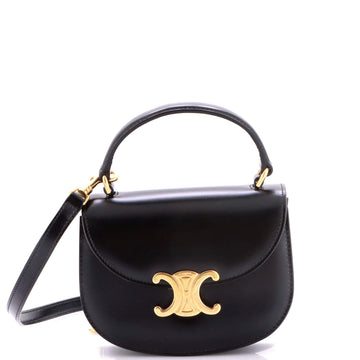 Triomphe Besace Clea Top Handle Flap Bag Leather Mini