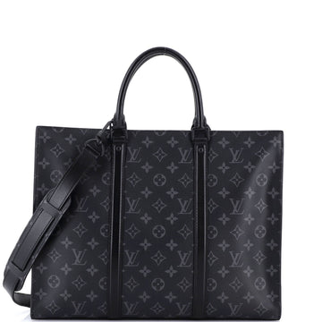 Sac Plat Zipper Tote Monogram Eclipse Canvas Horizontal