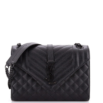 Classic Monogram Envelope Satchel Mixed Matelasse Leather Medium