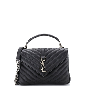 Classic Monogram College Bag Matelasse Chevron Leather Medium