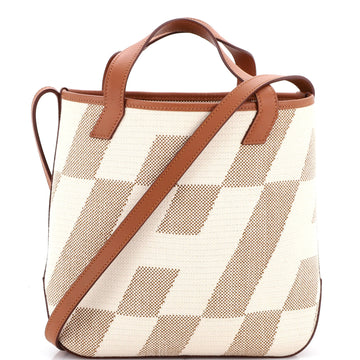 Cabas H en Biais Tote Canvas with Leather 27