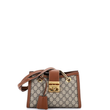 Padlock Chain Tote GG Coated Canvas with Leather Small