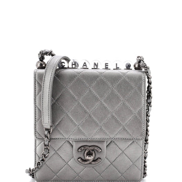 Chic Pearls Flap Bag Quilted Goatskin with Acrylic Beads Mini
