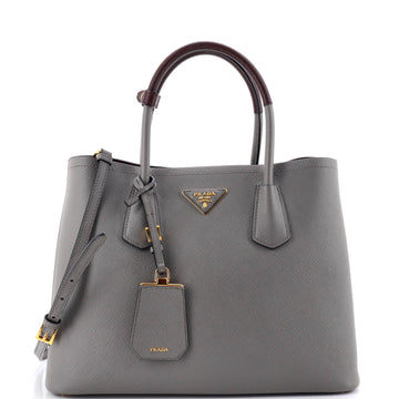 Cuir Double Tote Saffiano Leather Small
