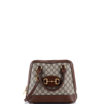 Horsebit 1955 Top Handle Bag GG Coated Canvas with Leather Small