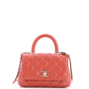 Coco Top Handle Bag Quilted Caviar Extra Mini