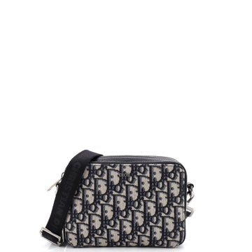 Double Zip Crossbody Pouch Oblique Canvas