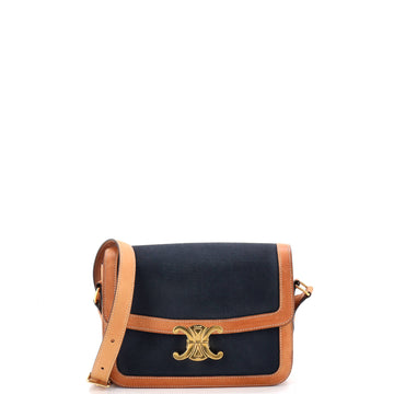 Triomphe Shoulder Bag Canvas with Leather Medium