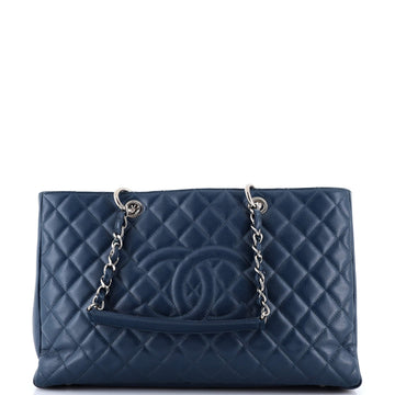 Grand Shopping Tote Quilted Caviar XL