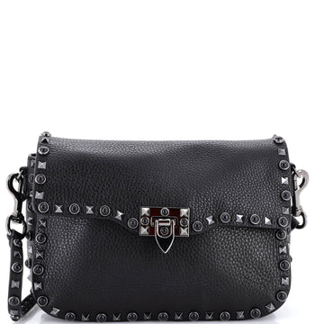 Rolling Rockstud Crossbody Bag Leather with Cabochons Medium