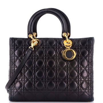 Vintage Lady Dior Bag Cannage Quilt Lambskin Large
