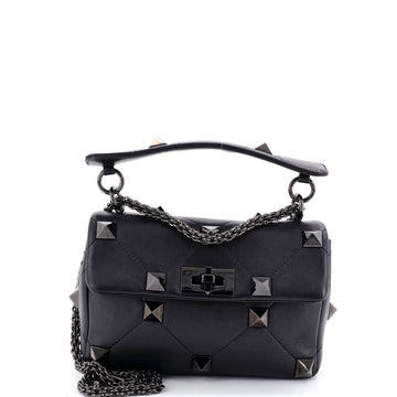 Roman Stud Flap Bag Quilted Leather Medium