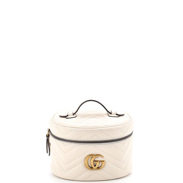 GG Marmont Top Handle Cosmetic Case Matelasse Leather Mini