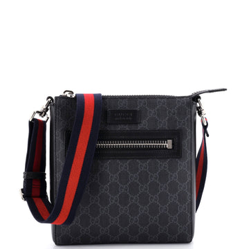 Web Strap Front Zip Messenger Bag GG Coated Canvas Small