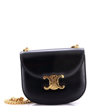 Triomphe Besace Clea Chain Flap Bag Leather