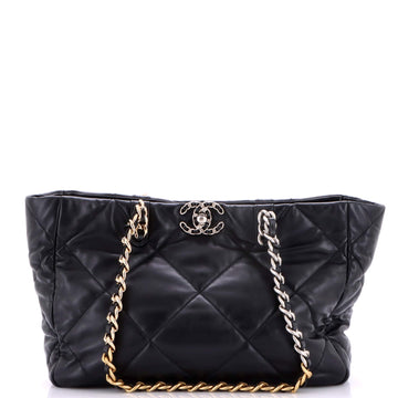 19 Shopping Bag Quilted Leather East West