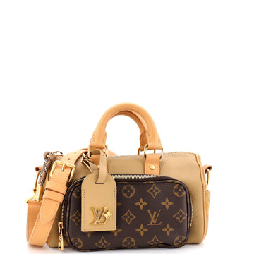 Cargo Keepall Bandouliere Bag Suede with Monogram Canvas 25