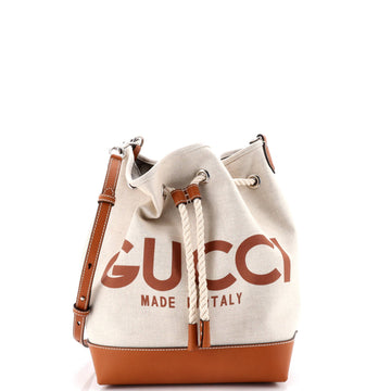 Logo Bucket Bag Printed Canvas