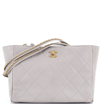 Chain Strap Shopping Tote Quilted Calfskin Large