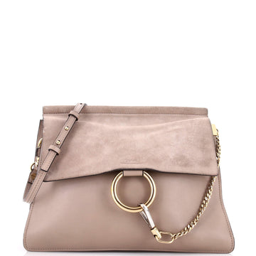 Faye Shoulder Bag Leather and Suede Medium