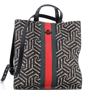 Convertible Soft Open Tote Caleido GG Coated Canvas