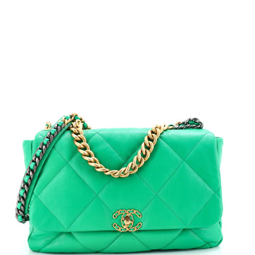 19 Flap Bag Quilted Leather Maxi