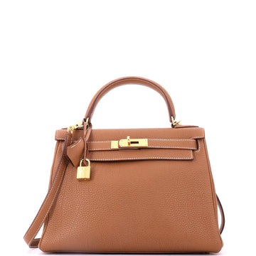 Kelly Handbag Gold Togo with Gold Hardware 28