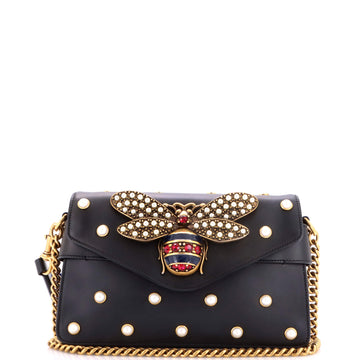 Broadway Pearly Bee Shoulder Bag Embellished Leather Mini