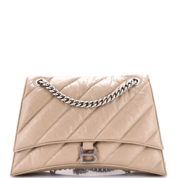 Crush Chain Flap Bag Quilted Crushed Calfskin Medium