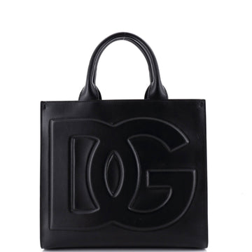 Embossed Logo Beatrice Tote Leather