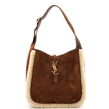 Le 5 a 7 Supple Hobo Suede with Shearling Small