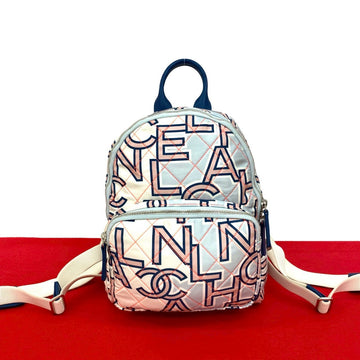 Chanel Coco Mark Logo Cotton Leather Mini Backpack