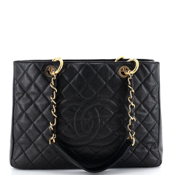 Grand Shopping Tote Quilted Caviar