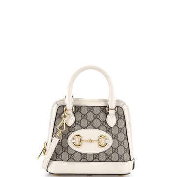 Horsebit 1955 Top Handle Bag GG Coated Canvas with Leather Mini