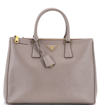 Double Zip Lux Tote Saffiano Leather Medium