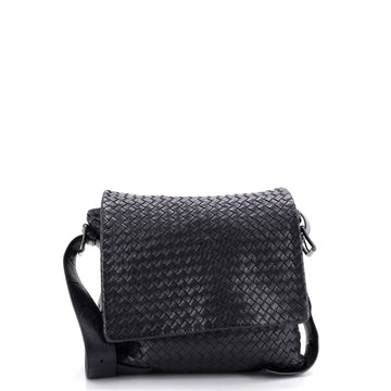 Square Flap Messenger Bag Intrecciato Nappa Medium