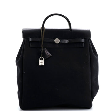 Vintage Herbag A Dos Backpack Toile and Leather GM