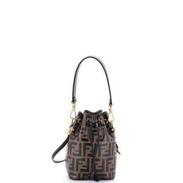 Mon Tresor Bucket Bag Zucca Embossed Leather Mini