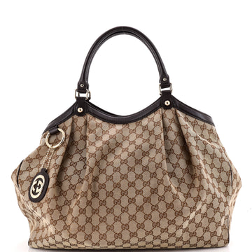 Sukey Tote GG Canvas with Leather Large