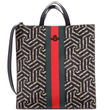 Convertible Soft Open Tote Caleido GG Coated Canvas