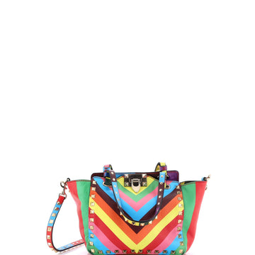 1973 Rockstud Tote Striped Leather Mini