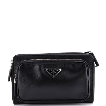 Zip Around Front Pocket Belt Bag Saffiano Leather