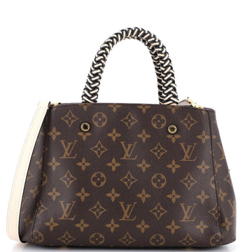 Braided Handle Montaigne Handbag Monogram Canvas BB