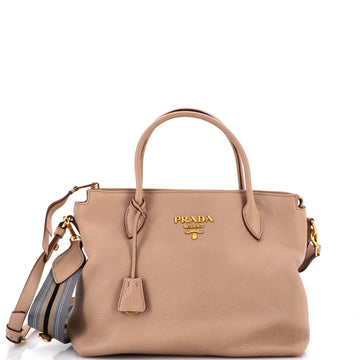 Dual Strap Zip Tote Vitello Daino Medium