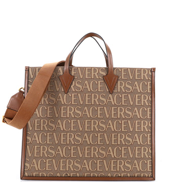 Allover Logo Convertible Tote Printed Canvas Large