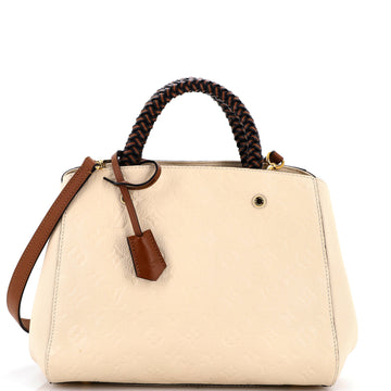 Braided Handle Montaigne Handbag Monogram Empreinte Leather BB
