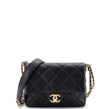 CC Triple Chain Flap Bag Quilted Caviar Small